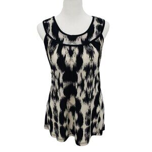 MCM Womens Sleeveless Top Size S Small Black White CUT 12106 Stretch Tank Top